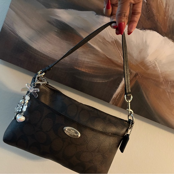 Coach Black Signature Crossbody Wristlet - Picture 2 of 6